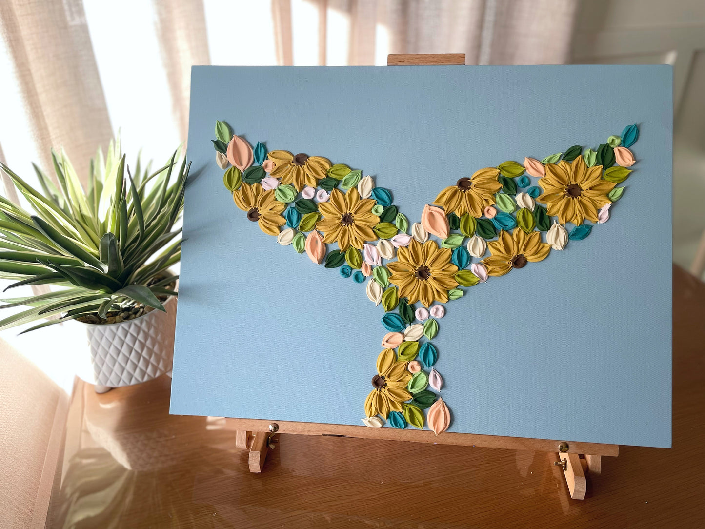 'Golden Seas' - Original Bloom Whale™ Tail Artwork