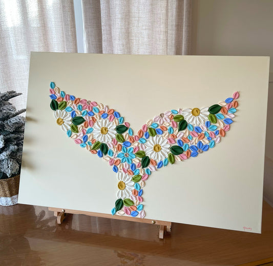 ‘Seaside Glow' - Original Bloom Whale™ Tail Artwork